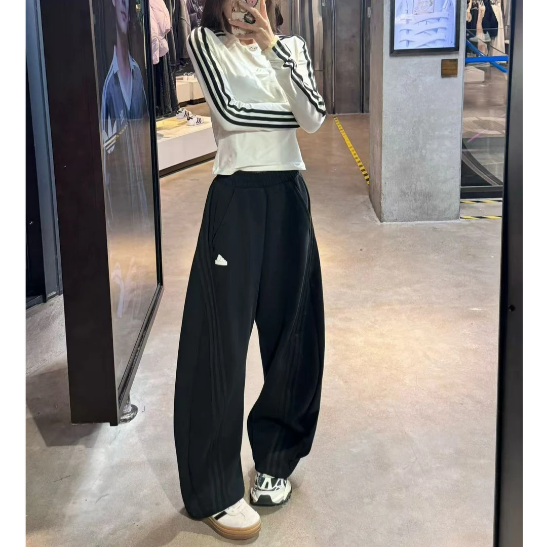 adidas阿迪达斯秋冬时尚百搭宽松运动休闲扭扭裤香蕉裤JX6713