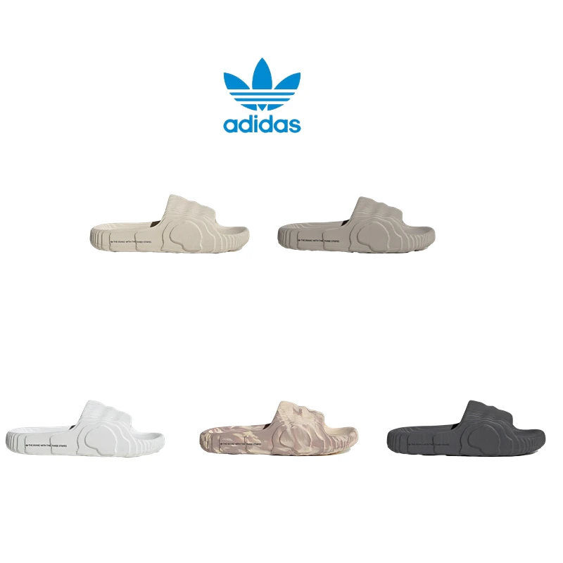 adidas三叶草Adilette 3D打印款 厚底沙滩运动休闲拖鞋 GX6950