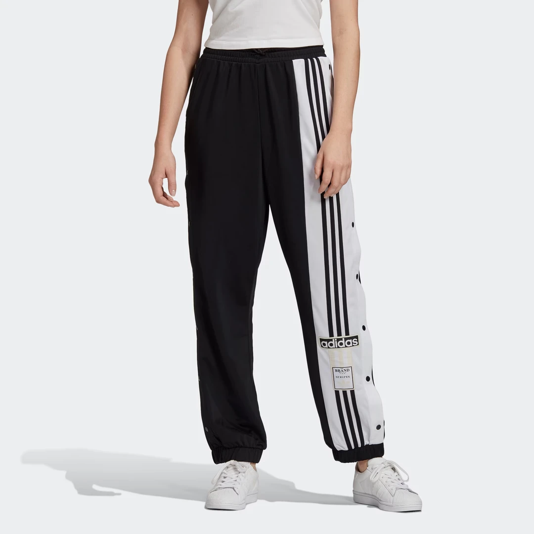 adidas阿迪达斯三叶草男女装复古风侧开排扣束脚运动裤GJ6580