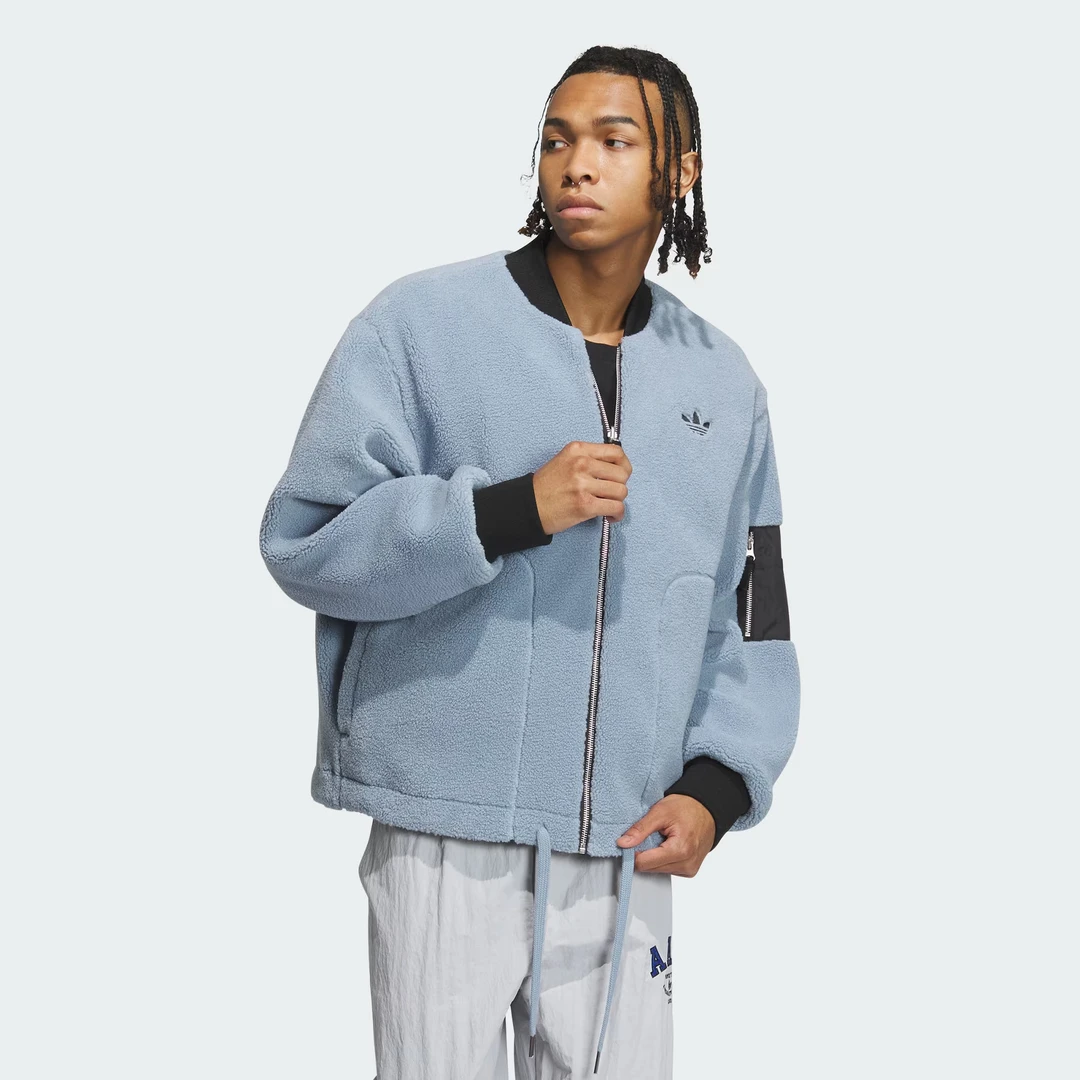 adidas阿迪达斯三叶草情侣冬季双面穿保暖夹克外套IN0990 IN0989