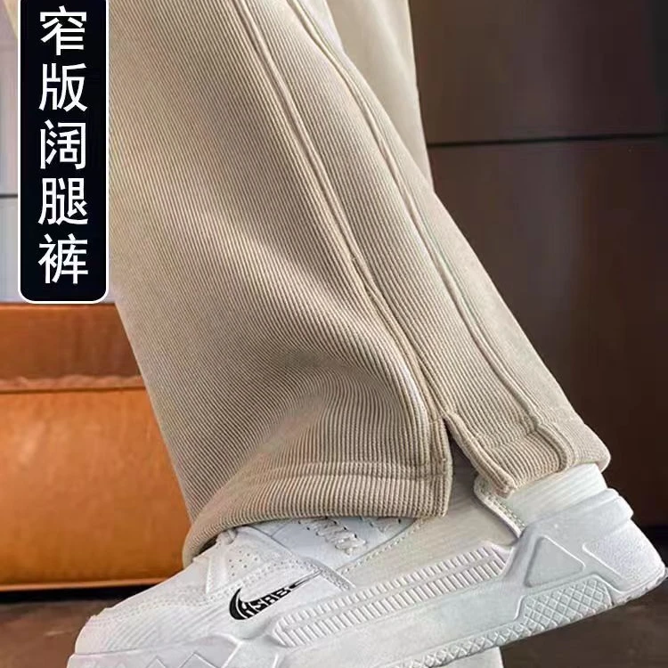 灯芯绒宽松新款裤子春秋款窄版阔腿裤高个子瘦版阔腿裤显瘦时尚裤