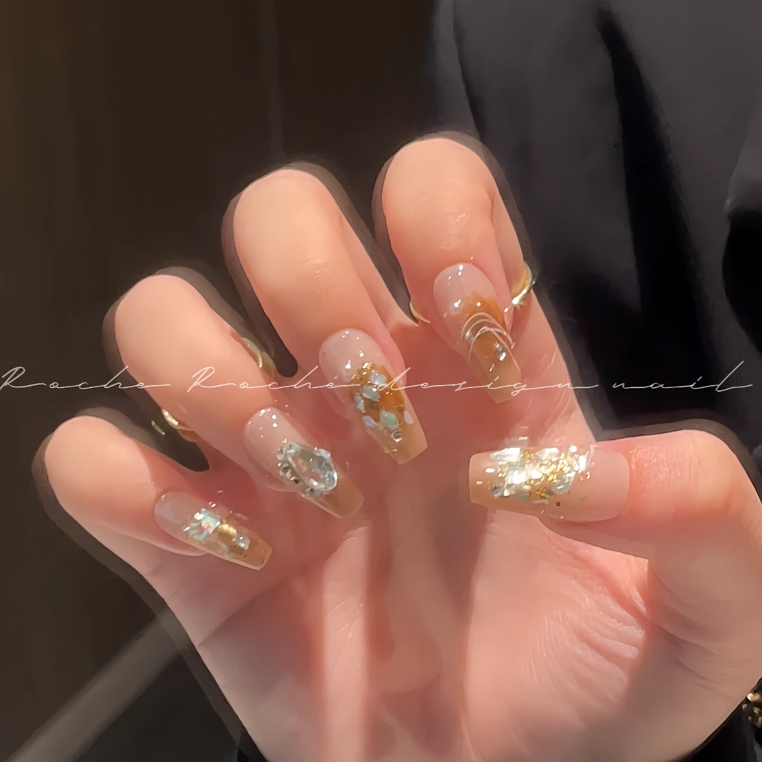 【晚枫棠】Rola nora 纯手工穿戴甲手工定制穿戴甲免烤nail春夏手绘