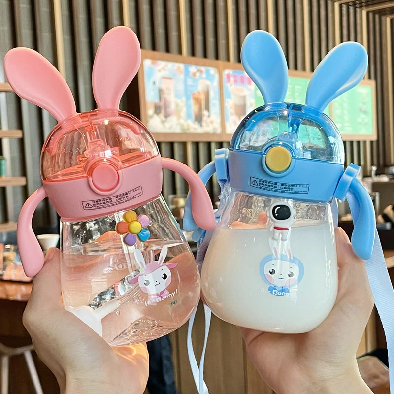 水杯夏季学饮杯带吸管一岁以上女孩刻度杯子喝水壶幼儿园小孩奶瓶