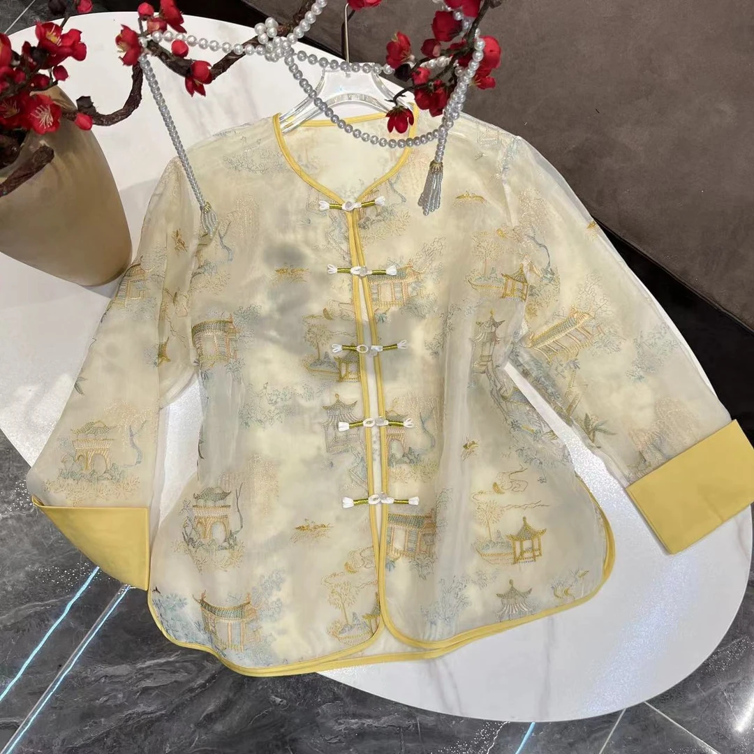 重工刺绣新中式百搭夏季防晒外套Sk683