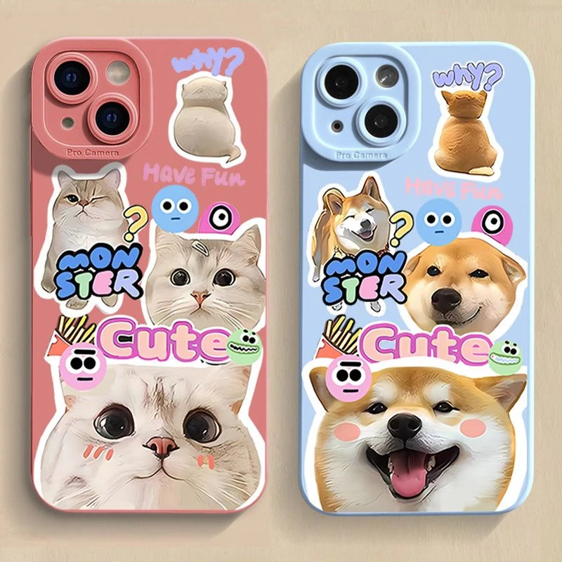 可爱猫狗苹果15promax手机壳iPhone14Pro全包防摔软壳13Pro新款12