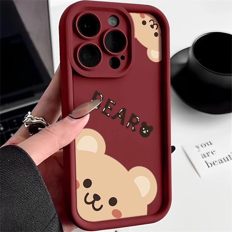 可爱小熊iphone15苹果手机壳14promax新款13pro防摔12高级11全包x