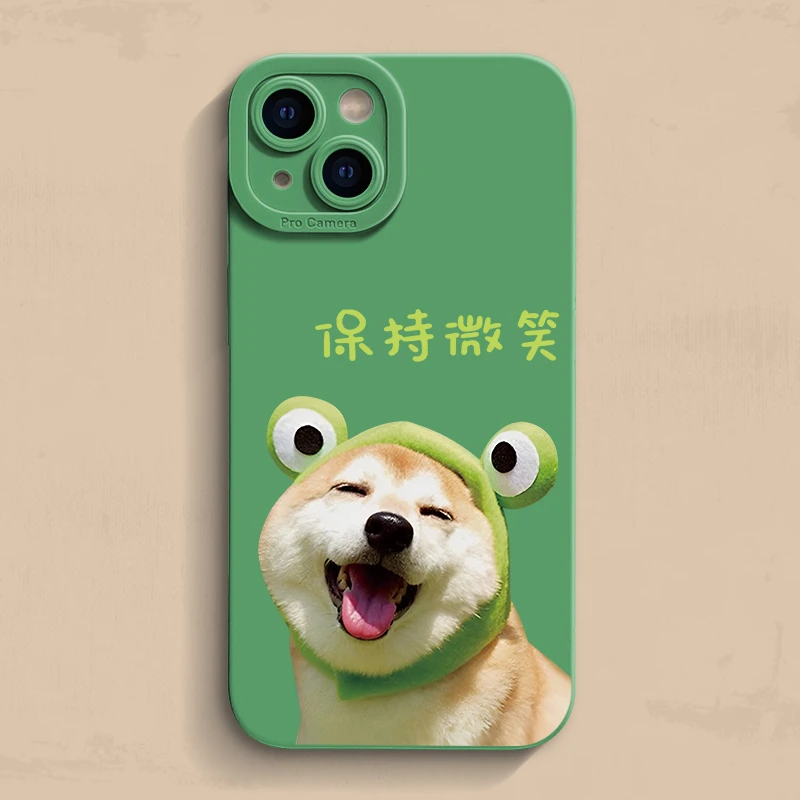 微笑狗狗苹果14手机壳iPhone13promax瞳眼磨砂11全包高级12防摔XS