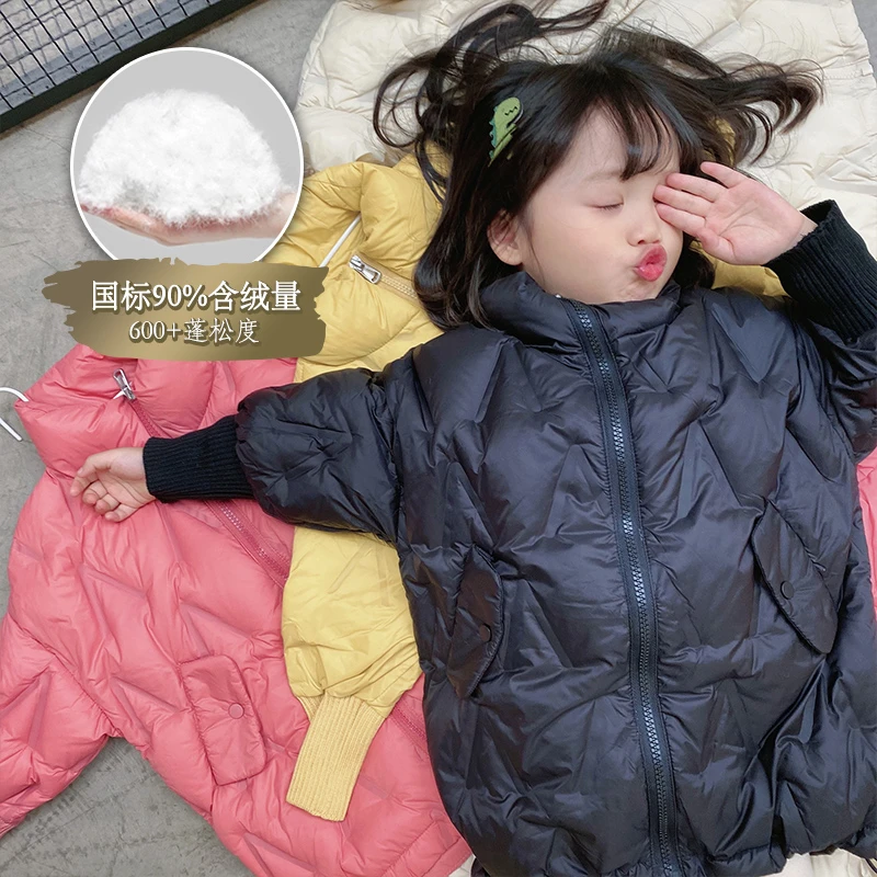 仓库搬迁童装+0D196+白鸭绒保暖女童高领羽绒服儿童
