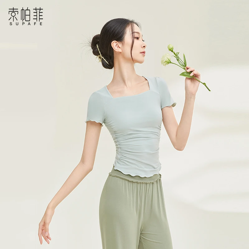 索帕菲成人古典舞短袖古风上衣练功舞蹈服修身专业中国现代舞服女