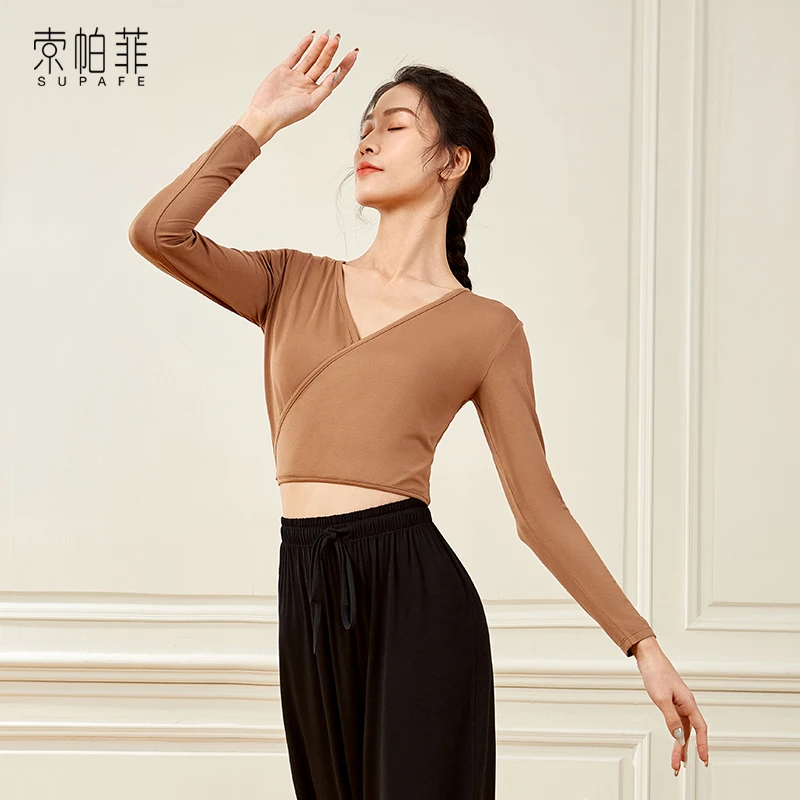 【索帕菲特惠】舞蹈练功服上衣女现代形体服装老师专用2021新款