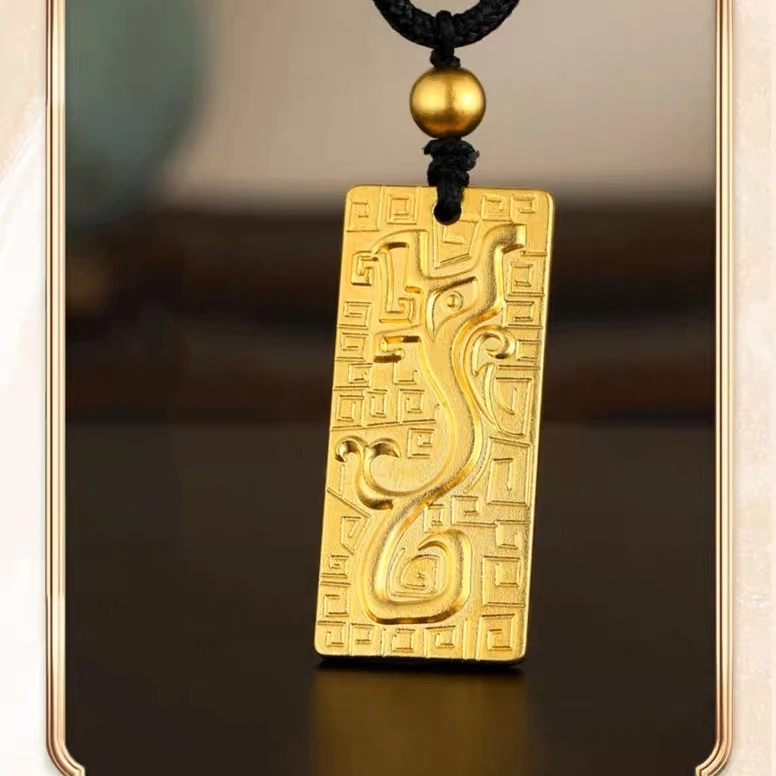 足金999传承扶摇龙纹黄金足金神兽图腾精美吊坠挂坠女神节礼物