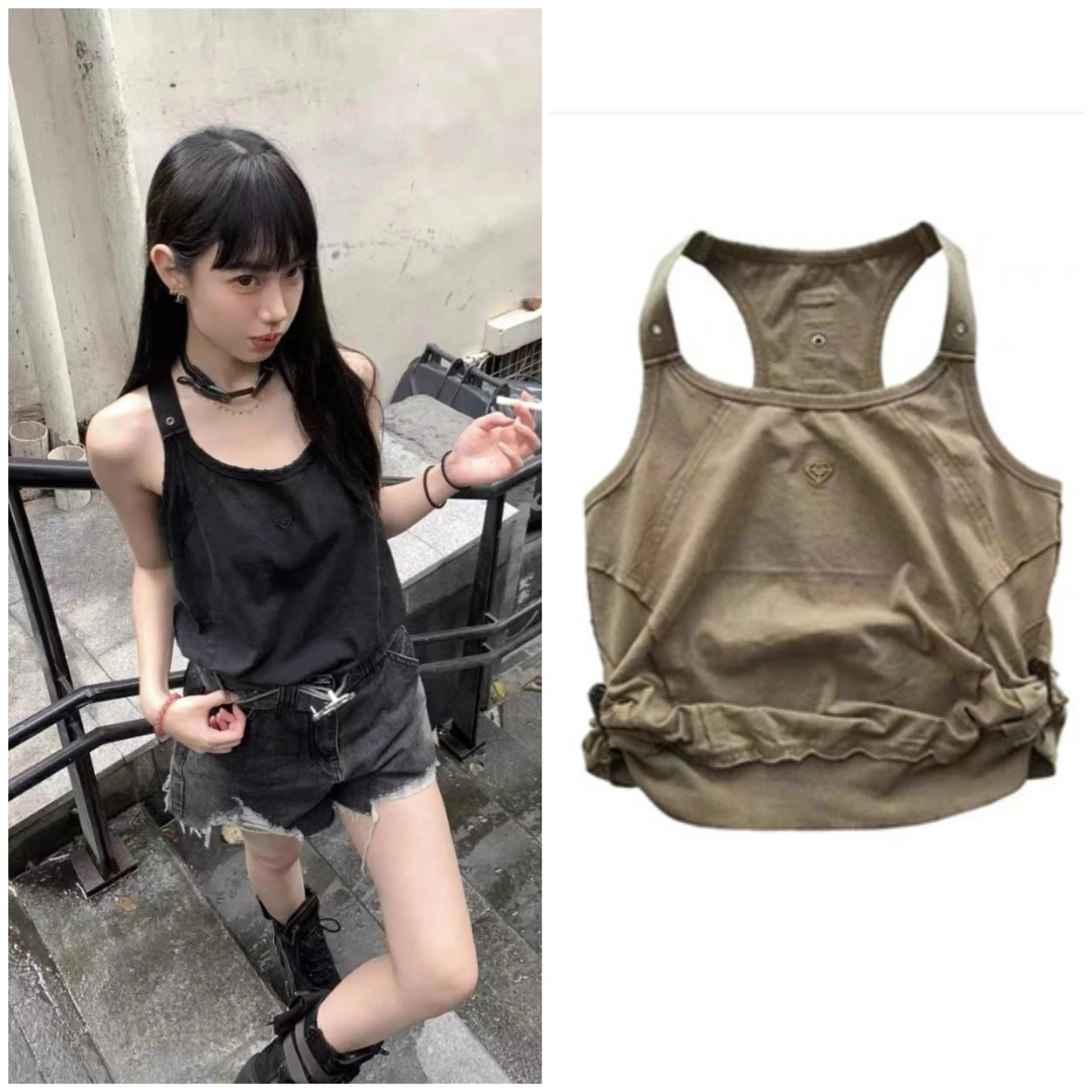 T 新品24春夏做旧设计背心