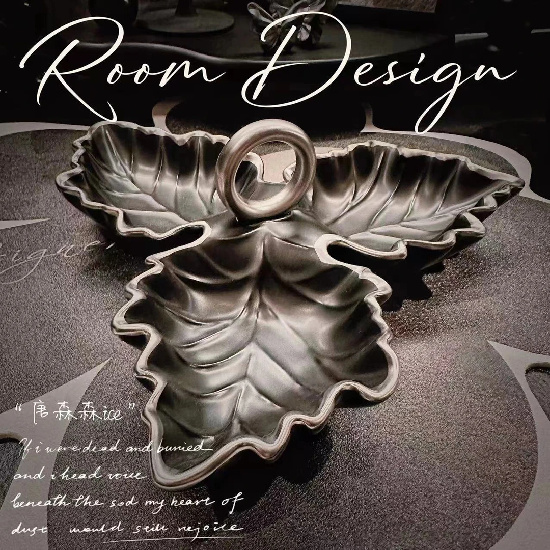 【唐森森设计】三叶草陶瓷果盘收纳盘客厅装饰摆件