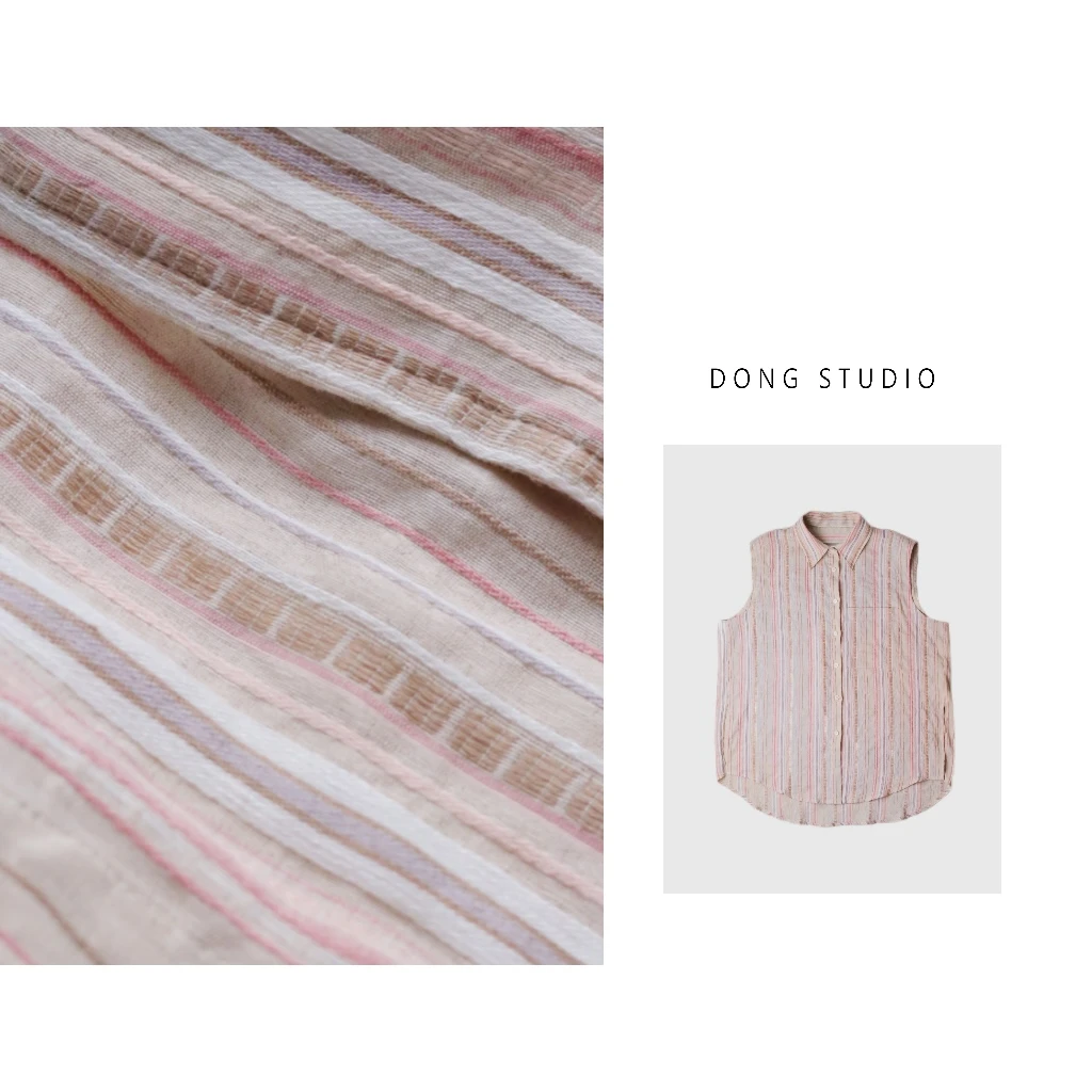 清货价// 定制色织亚麻马夹I3755