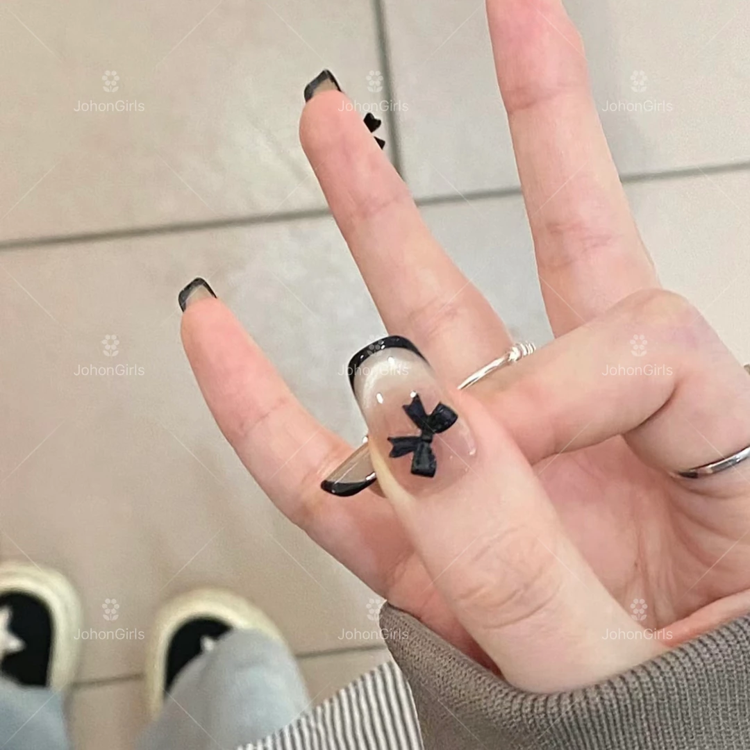 JohonGirls'/琴岛小嫚【甜酷小香】秋冬蝴蝶结猫眼美甲手工穿戴甲片