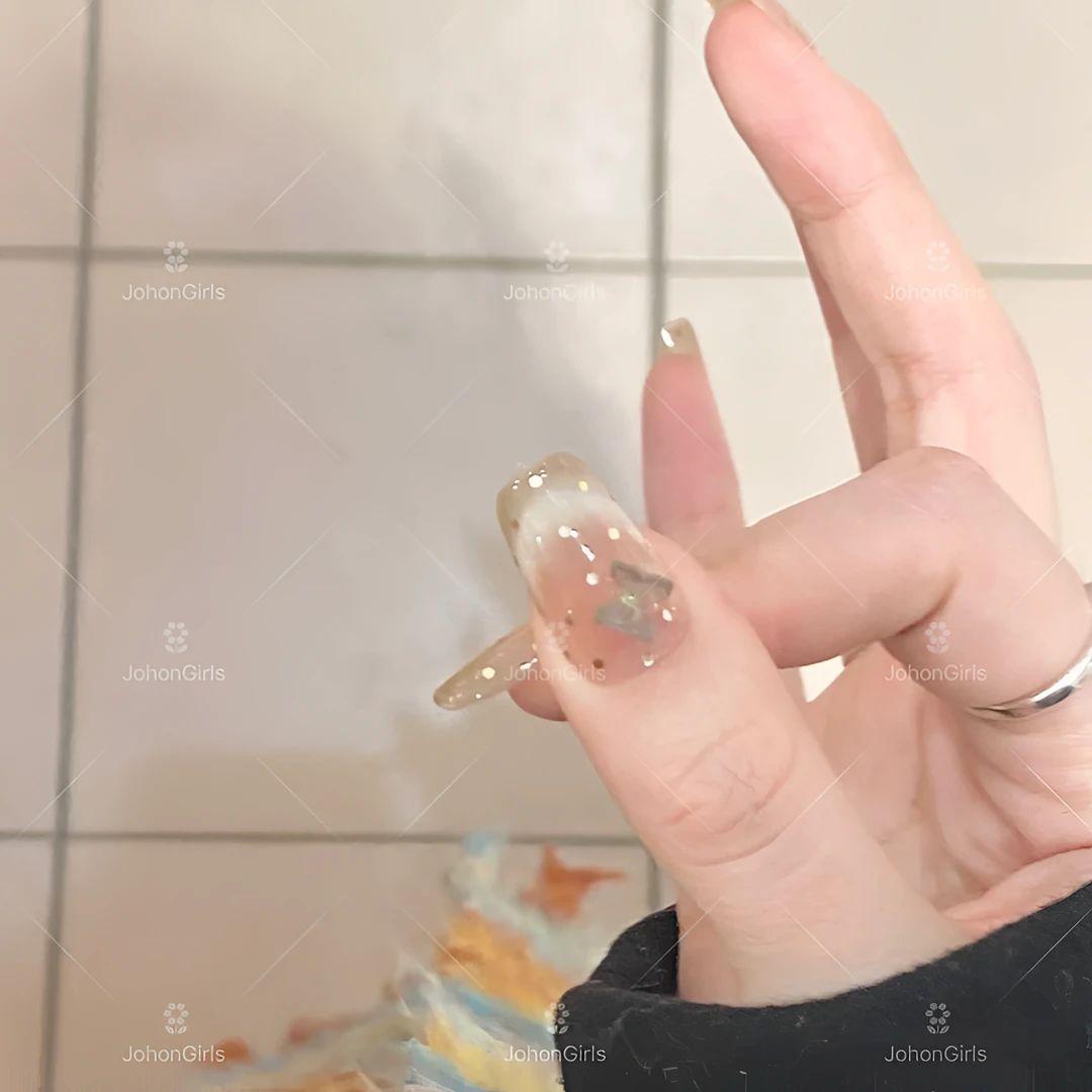 JohonGirls'/琴岛小嫚【罗马假日】夏日香槟金法式猫眼纯手工穿戴甲