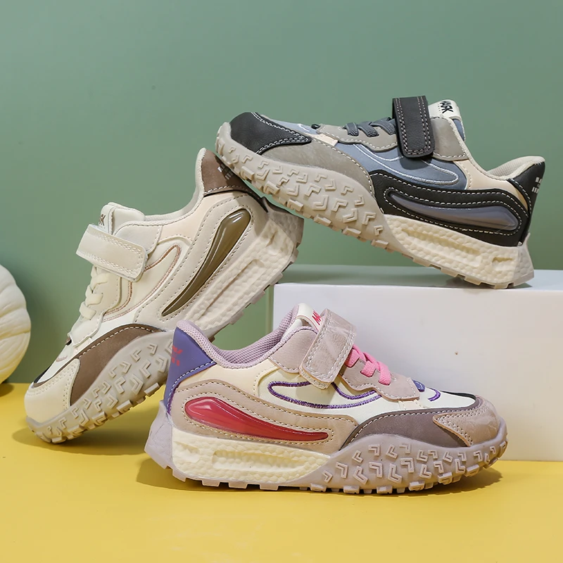 马克华菲童鞋2024春季双网儿童运动鞋透气时尚防踢耐磨旋转扣童鞋