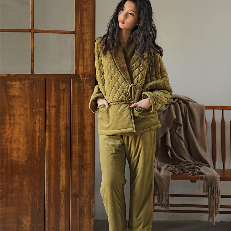 【白衣卿相】原创设计国风秋冬睡衣家居服套装保暖可外穿22989