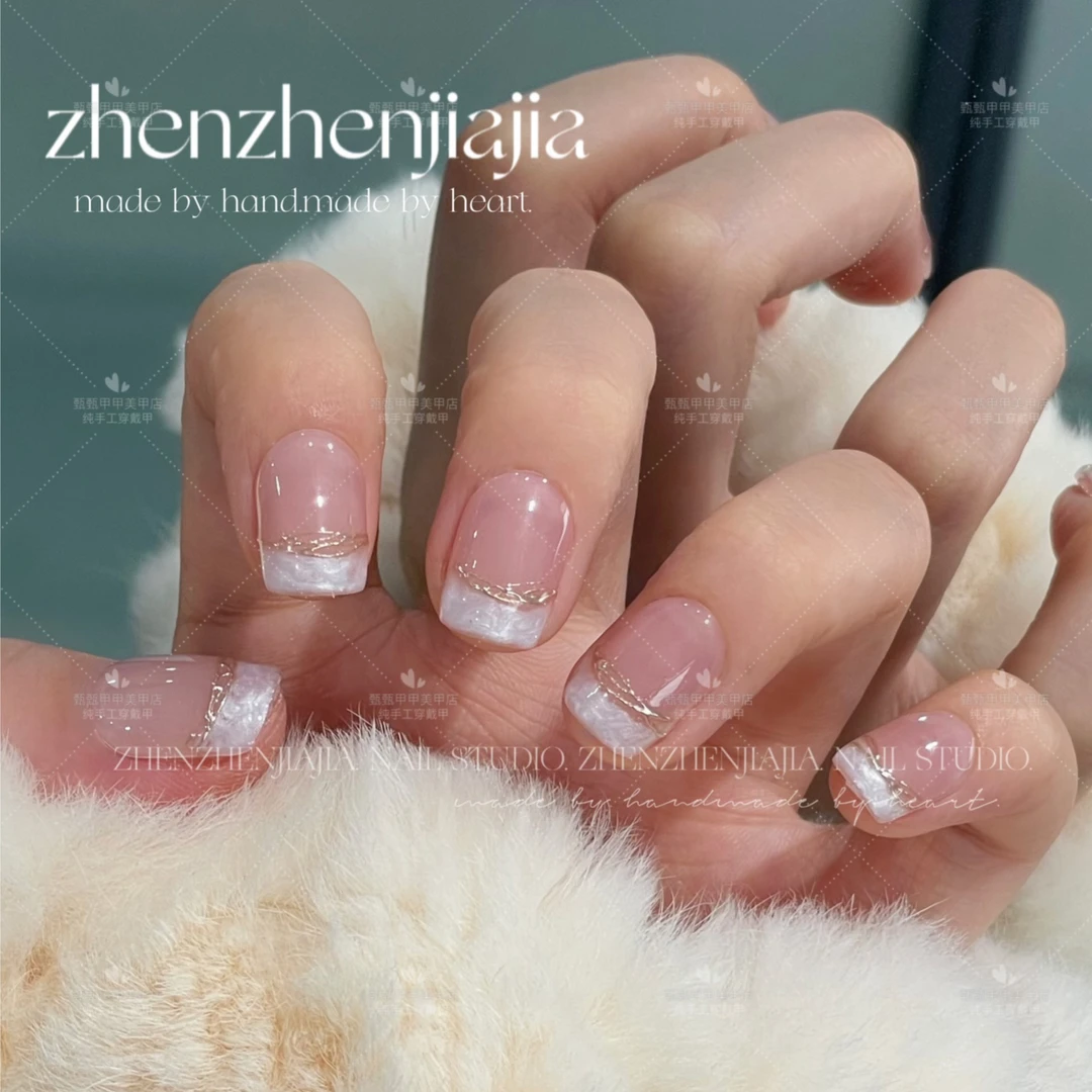 【柔色轻仙】手工穿戴甲仙女必备高级质感甲片春夏显白美甲指甲贴片