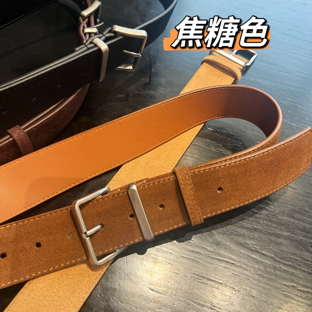 磨砂皮宽腰带女棕色百搭2024冬季大衣束腰配连衣裙收腰外搭腰封