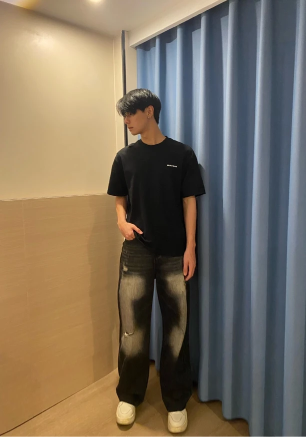 欧美韩式潮牌工装直筒微阔牛仔裤chillboycrew全布可入美式牛仔裤