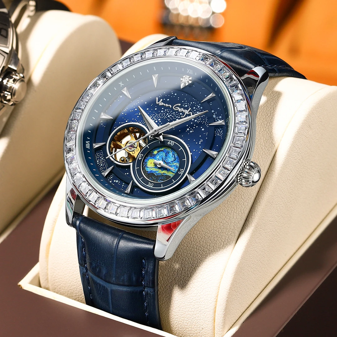 梵高星月夜手表全自动机械男士手表艺术MEQ-1706