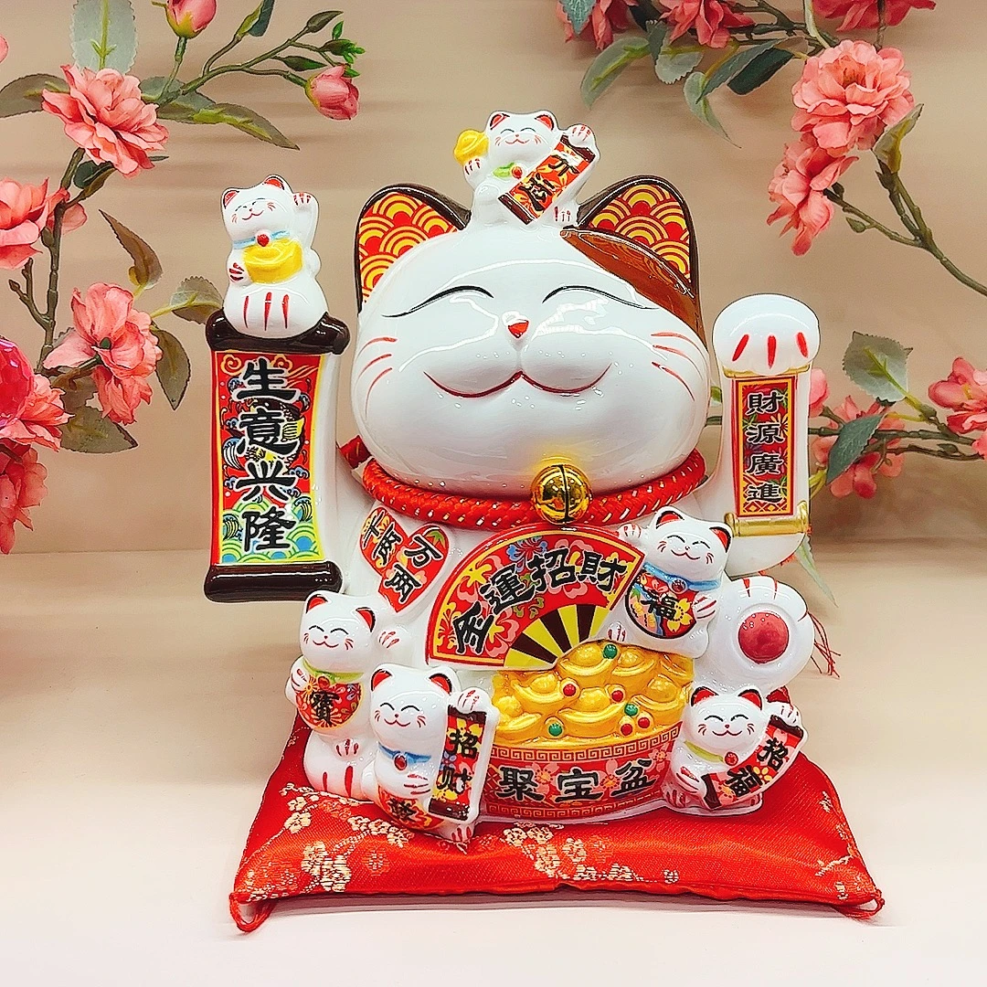 招财猫电动招财摆件家居客厅酒柜装饰品乔迁新居办公桌开业礼物