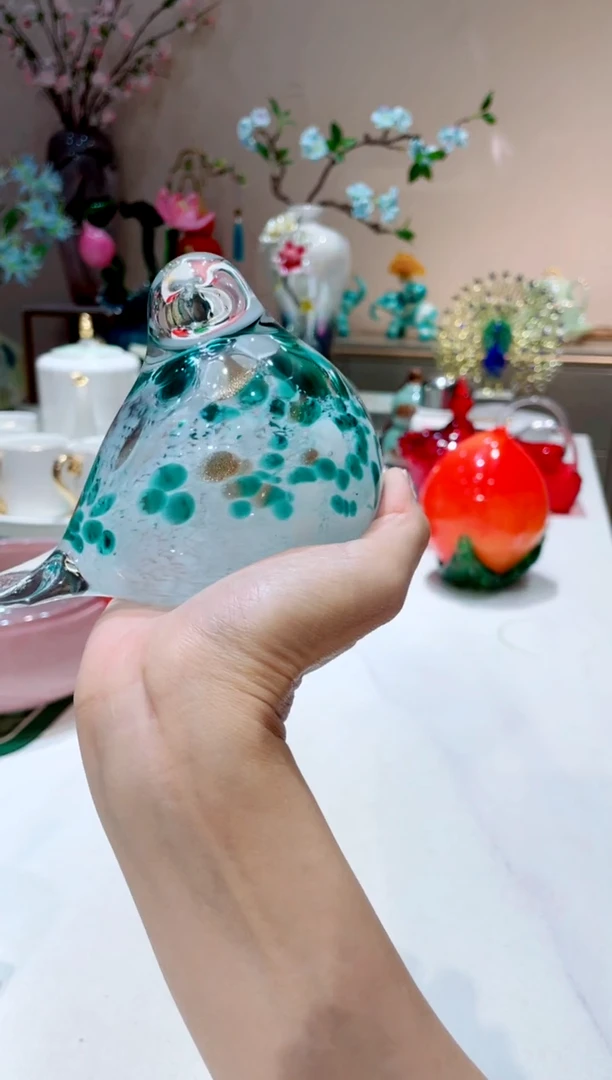 【闪购商品】琉璃手工艺品 绿点鸟 一件