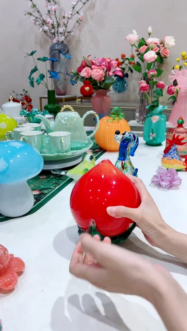 【闪购商品】琉璃手工艺品 寿桃 一件(微瑕)