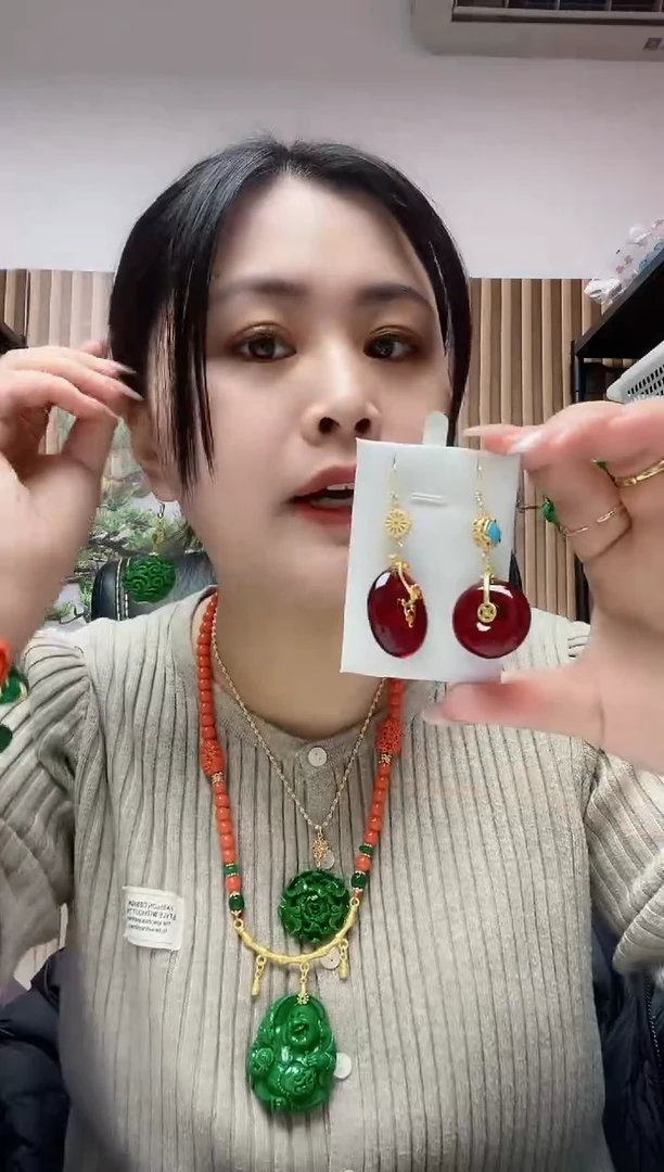 【闪购商品】琥珀耳饰未镶嵌213