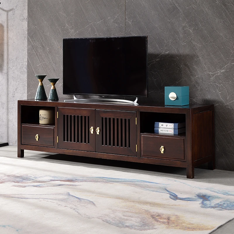 南美黑檀木轻奢电视柜新中式全实木客厅电视柜卧室多抽屉储物柜