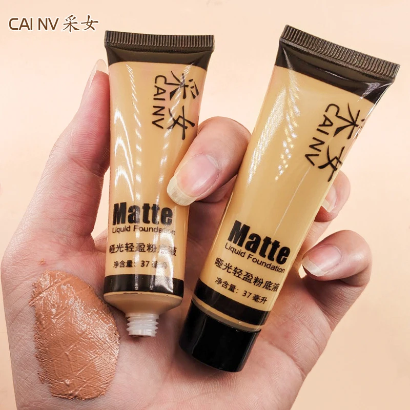 欧美粉底液黄黑皮深肤色遮瑕膏修容遮瑕液不脱妆调和液bb霜不卡粉