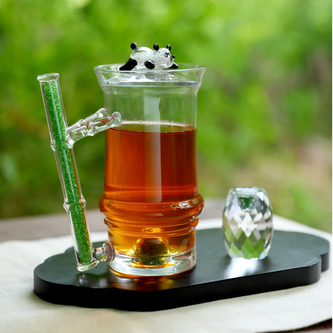 「景雅集」青溪绿竹绿茶杯人工办公杯手工透明创意家用礼物茶具
