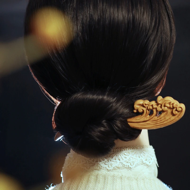 隐木【沧浪之水】犀角紫檀木国风发簪子饰物中式