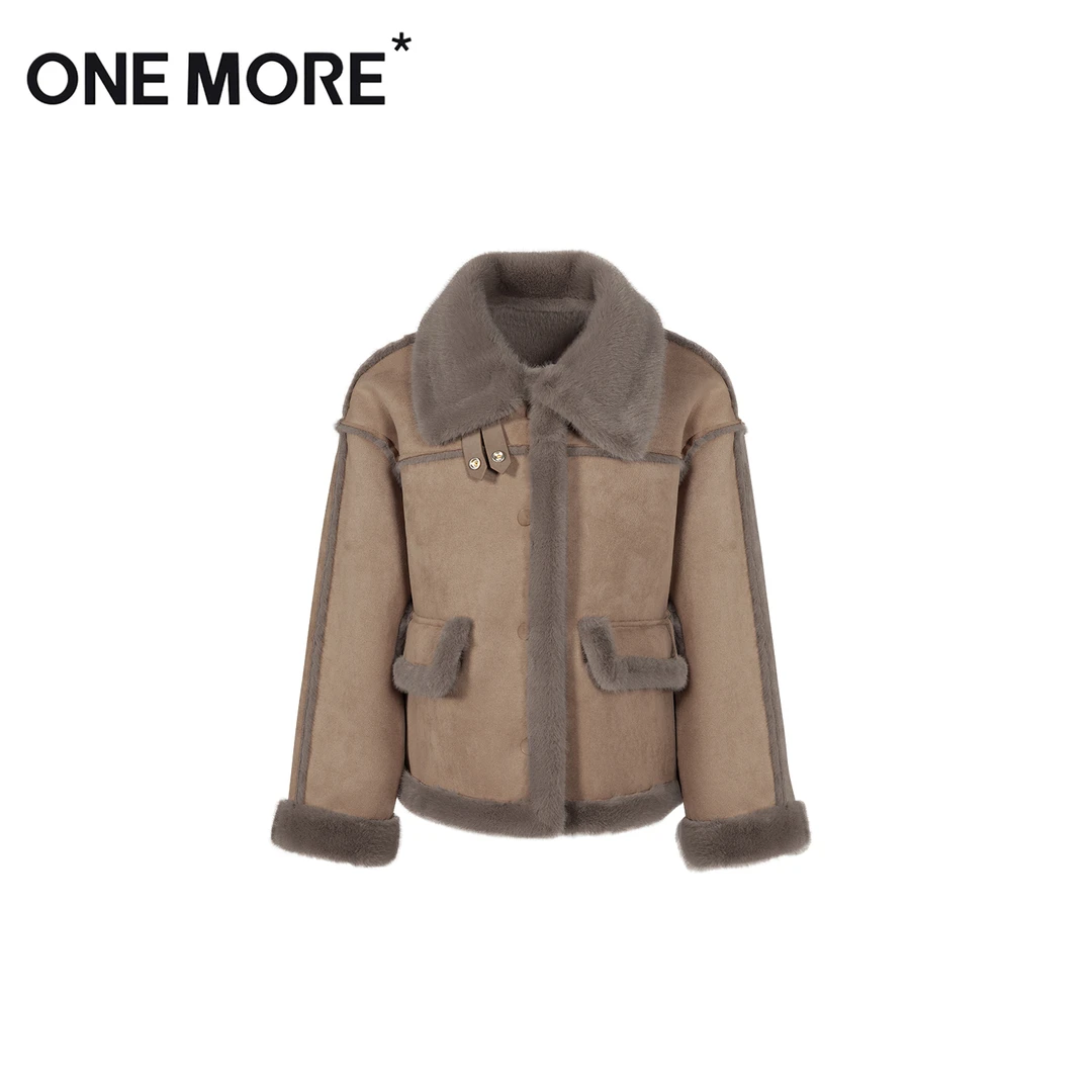 ONEMORE*短款轻奢女士加厚外套冬季新款英伦风加绒A1DA4473K22