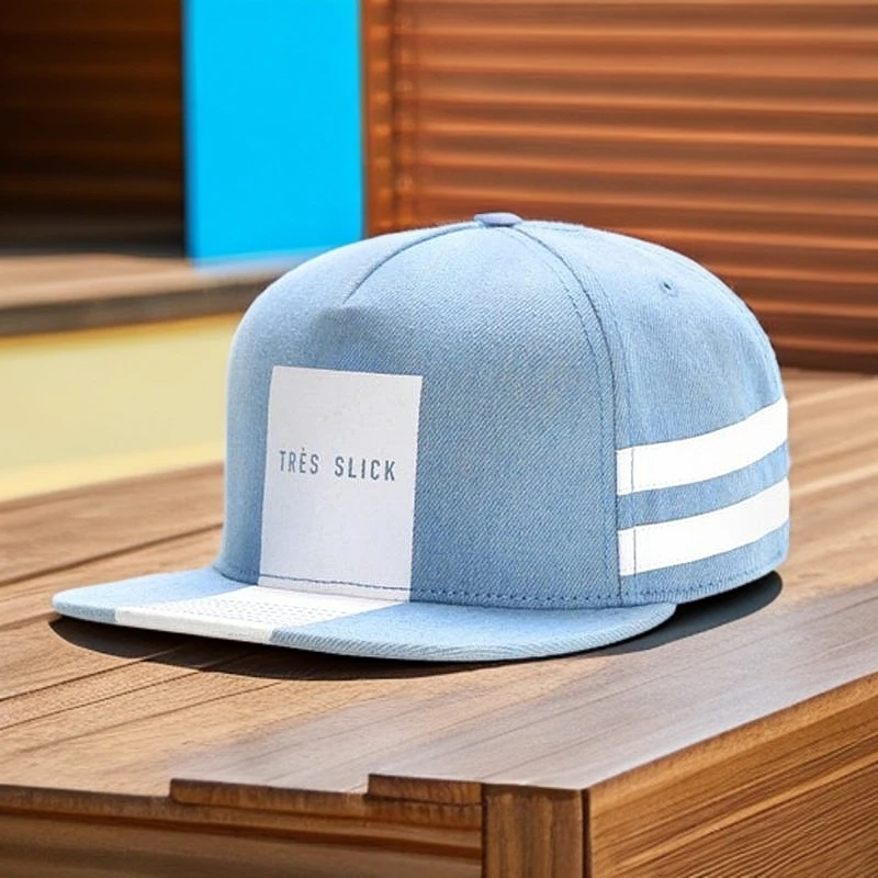 遮阳太阳帽外贸新款 TRES SLICK CAP 蓝色平檐帽子