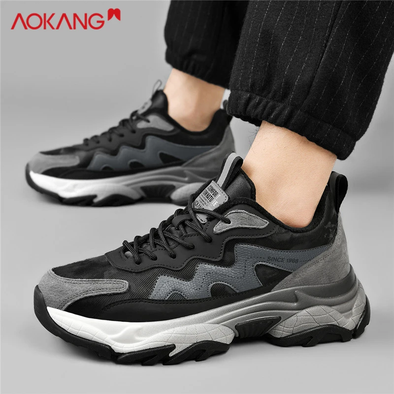 Aokang/奥康正品2025夏季潮鞋厚底爆款男士老爹鞋运动鞋休闲男鞋