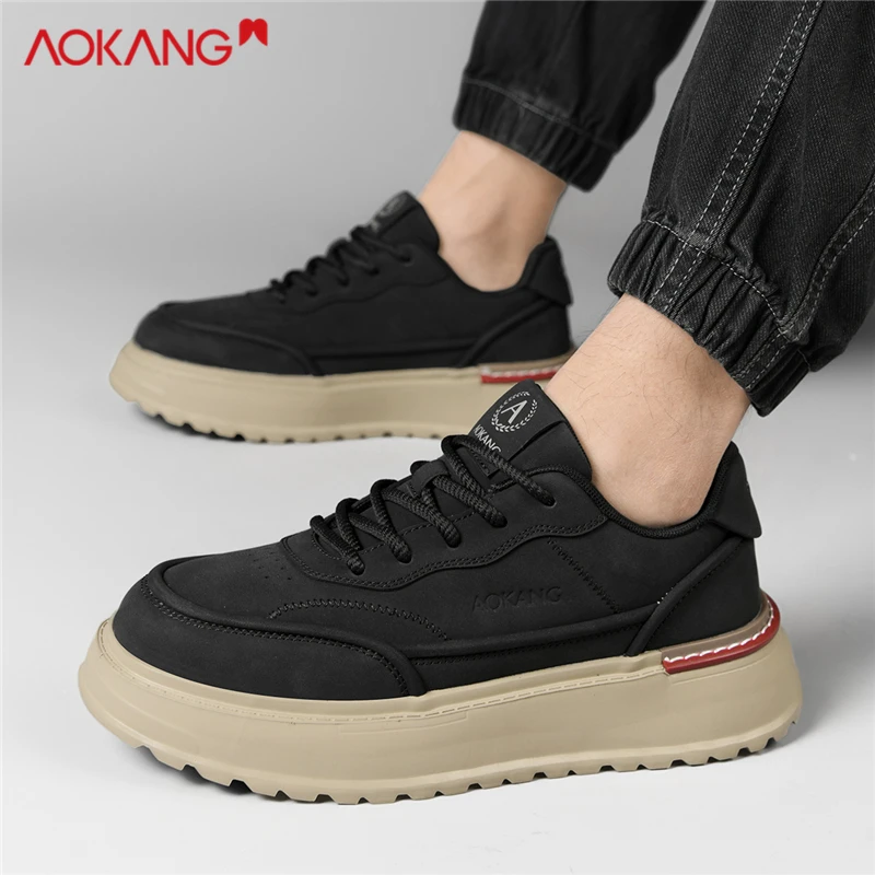 Aokang/奥康2025冬季新款时尚百搭小白鞋男士低帮潮鞋休闲板鞋