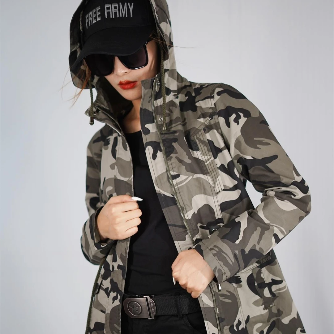 春秋迷彩外套女士时尚户外休闲迷彩秋季8610