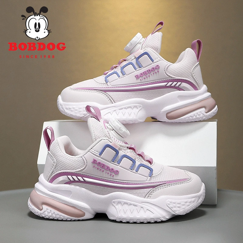 巴布豆女童鞋子春秋款晋江大童跑步鞋2025新款透气网面儿童运动鞋