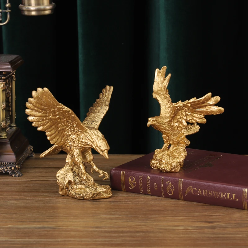 展翅飞翔欧式大展宏图电视框家居客厅办公室桌面酒柜装饰品鹰摆件