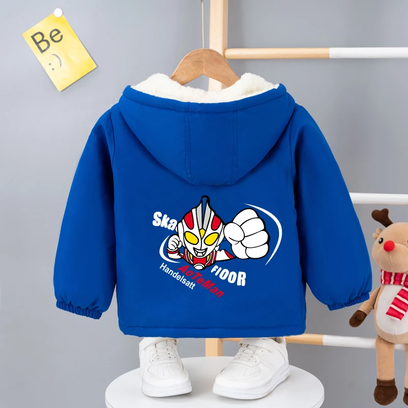 男童加绒外套秋冬装洋气宝宝棉衣加厚儿童装男孩棉服冬季新款棉袄