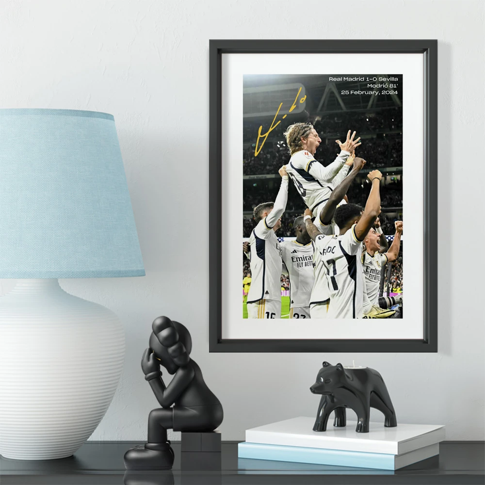 皇马莫德里奇典藏庆祝款实木装饰相框照片墙桌摆挂框摆件酒吧壁画