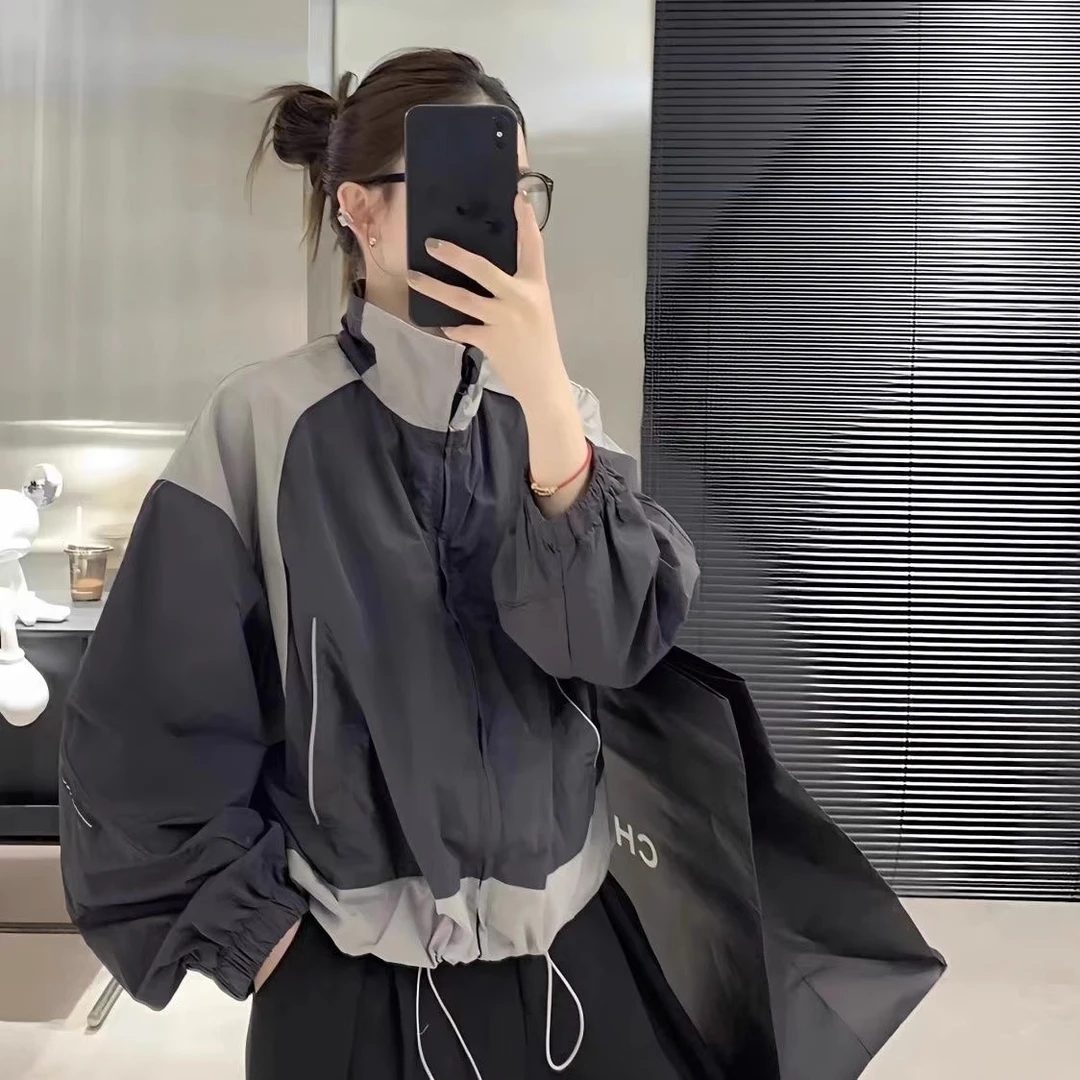 抖音商城爆款好物~防晒衣女设计感洋气拼色短款薄款外套防晒服女