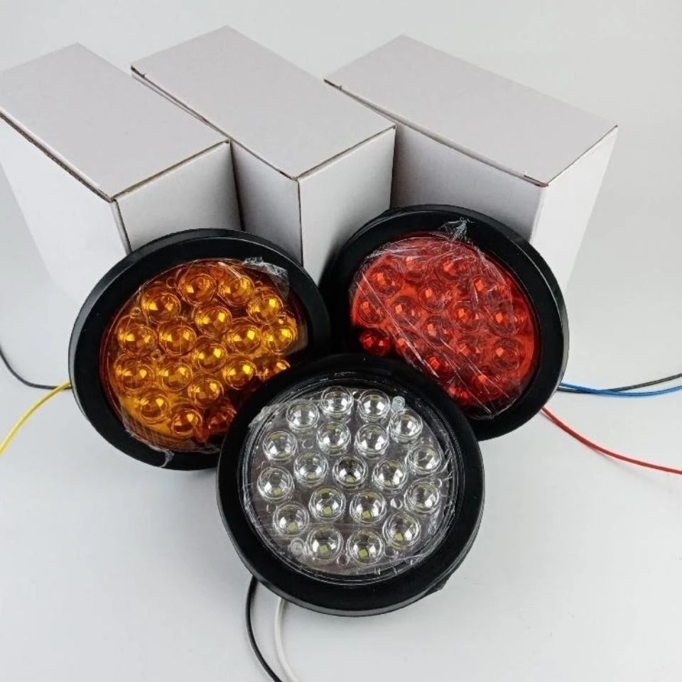 货车尾灯中集单灯三联尾灯半挂车单灯橡皮圆形LED中集转向刹车灯