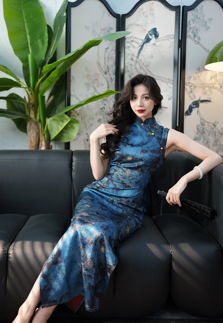 【尔尔古典美学】复古新中式旗袍【黛山蓝】春夏修身中国风旗袍