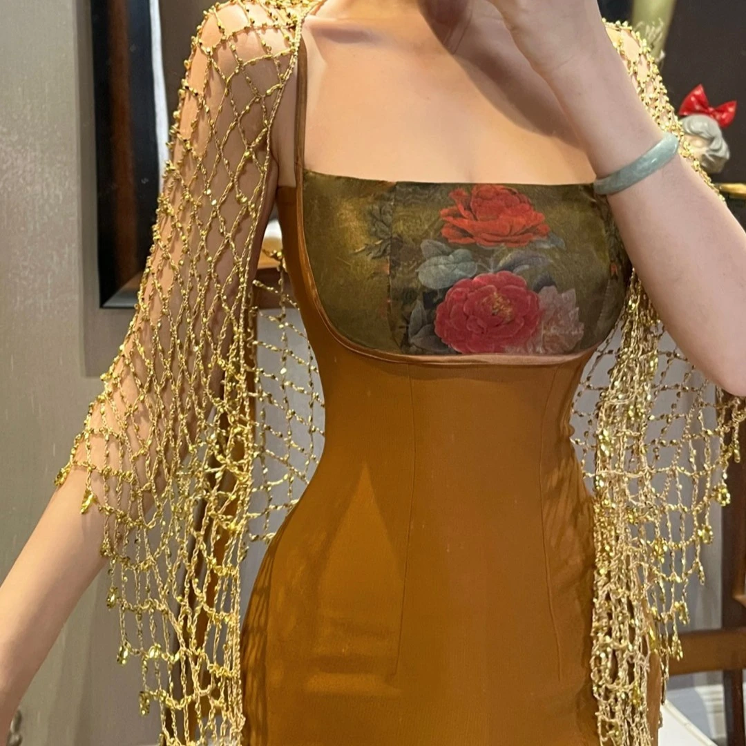 复古优雅小众古典旗袍披肩百搭时尚气质轻奢网红短款