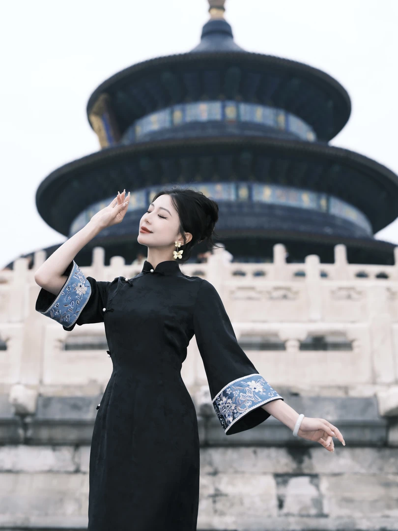 【尔尔古典美学】复古新中式旗袍【墨黛】春夏修身中国风旗袍显瘦