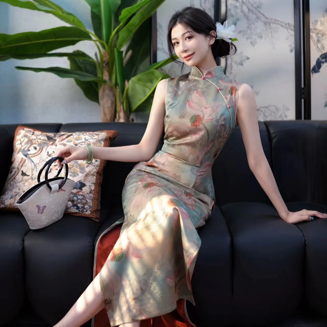 【粉荷】精选新中式旗袍气质【尔尔古典美学】修身显瘦日常春夏夏季