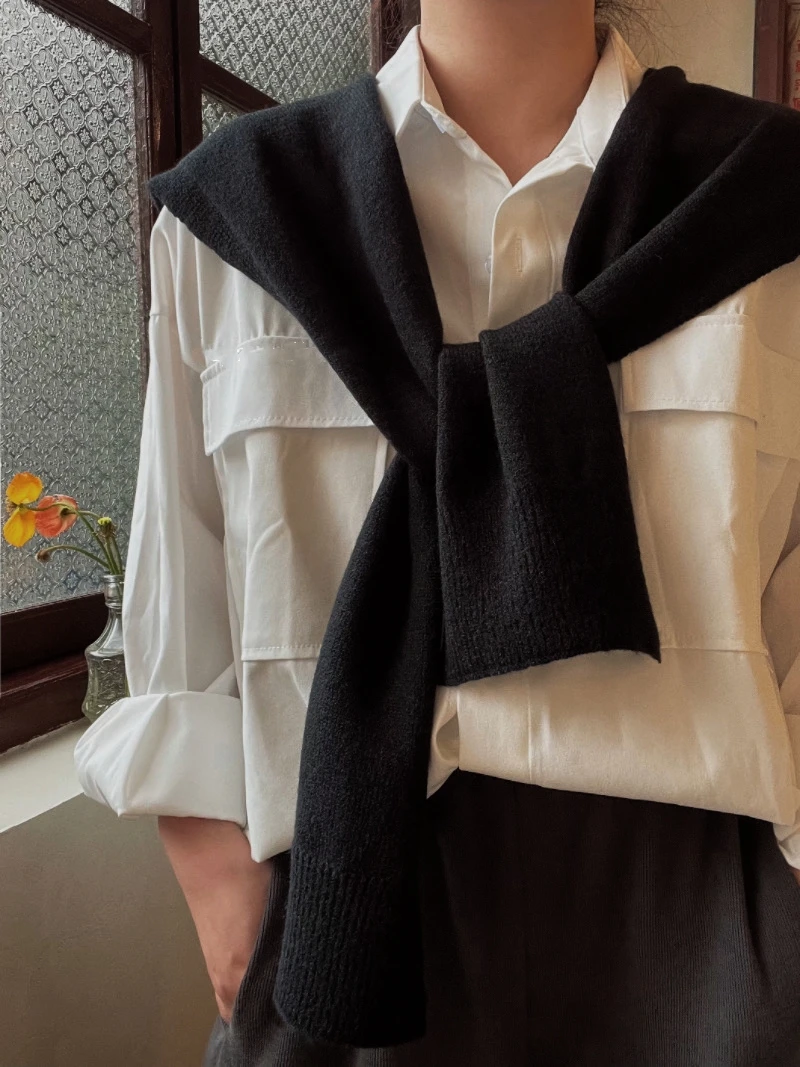 7006 祺欣家 法式高级感简约风小众设计显气质百搭针织披肩